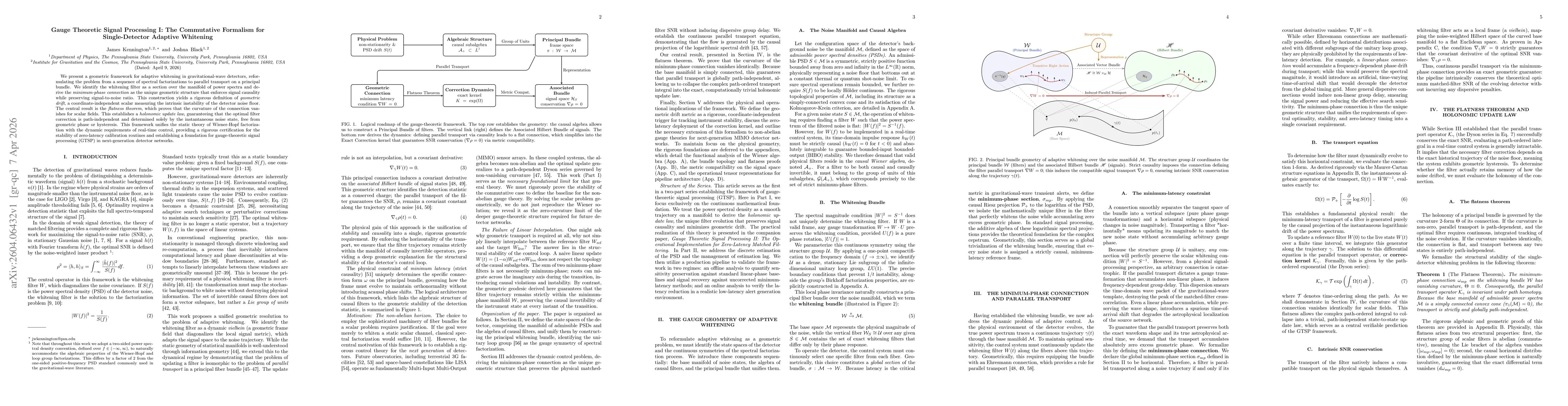 Thumbnail for Gauge Theoretic Signal Processing I: The Commutative Formalism for Single-Detector Adaptive Whitening