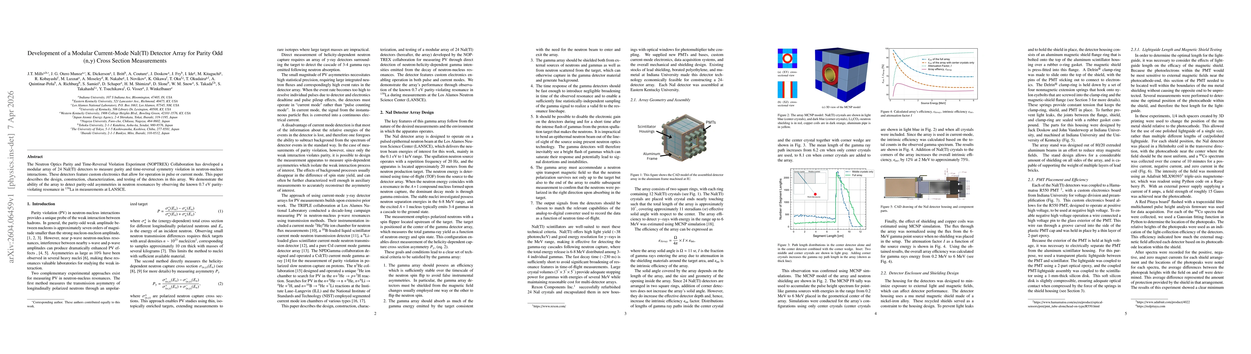 Thumbnail for Development of a Modular Current-Mode NaI(Tl) Detector Array for Parity Odd (n,γ) Cross Section Measurements