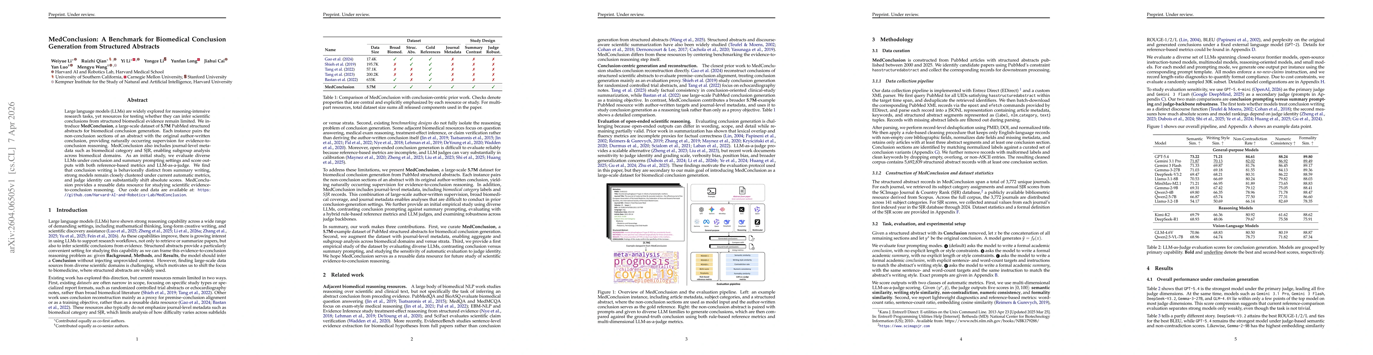 Thumbnail for MedConclusion: A Benchmark for Biomedical Conclusion Generation from Structured Abstracts
