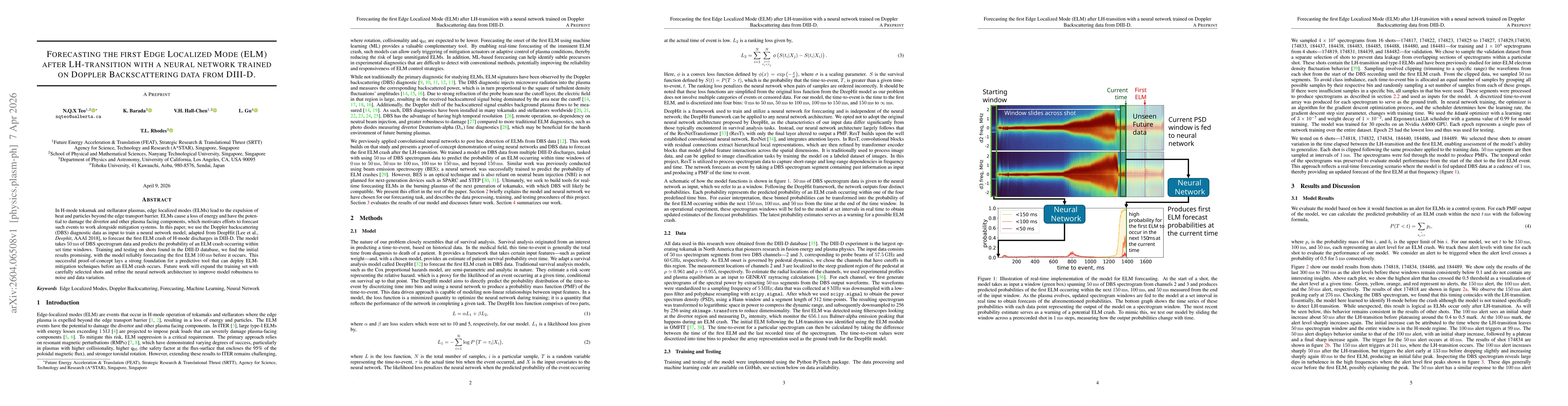 Thumbnail for Forecasting the first Edge Localized Mode (ELM) after LH-transition with a neural network trained on Doppler Backscattering data from DIII-D