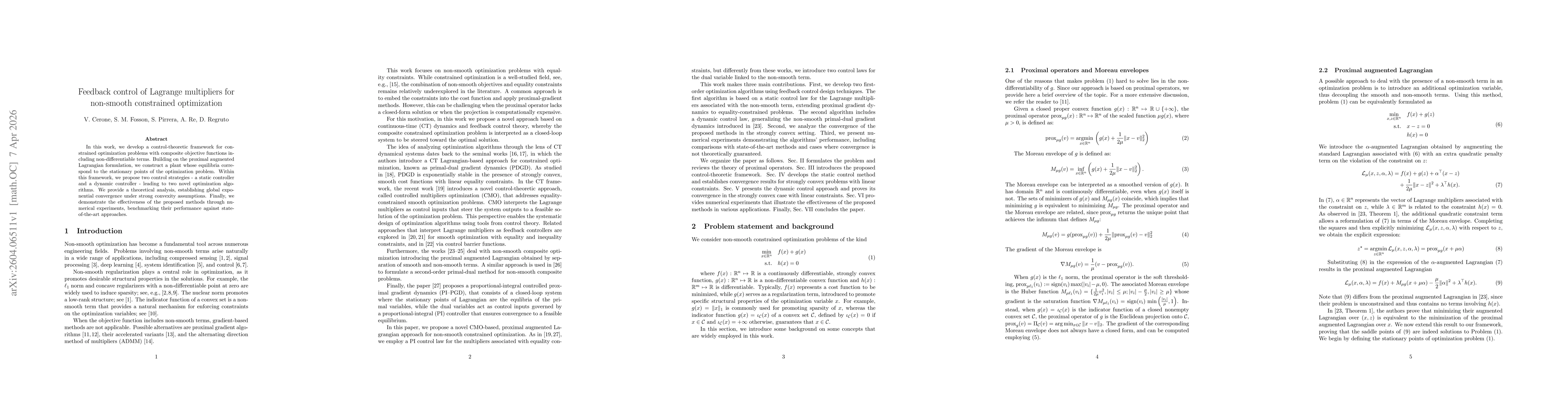Thumbnail for Feedback control of Lagrange multipliers for non-smooth constrained optimization