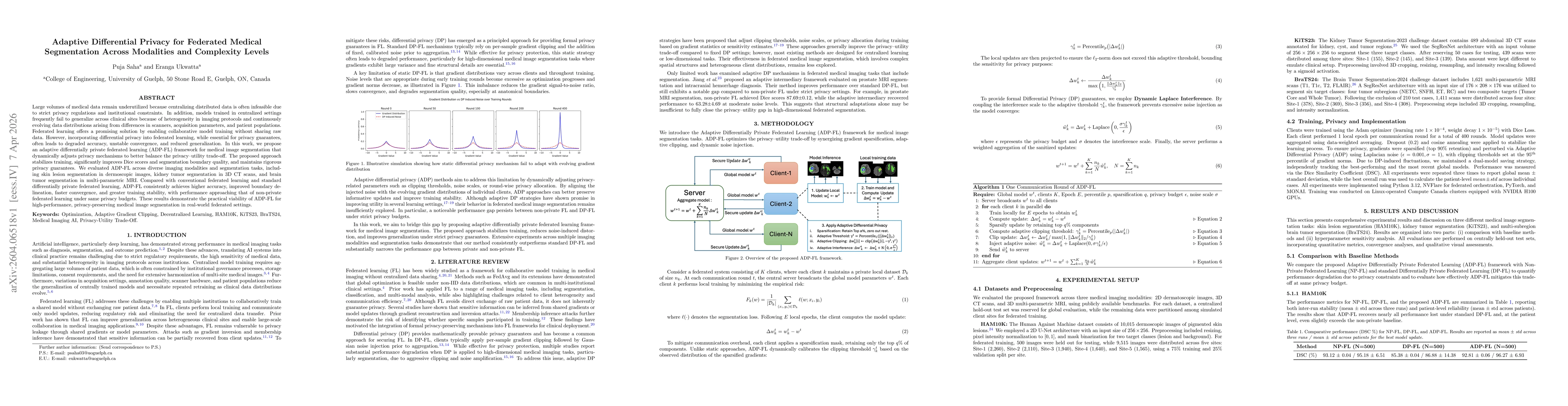 Thumbnail for Adaptive Differential Privacy for Federated Medical Image Segmentation Across Diverse Modalities