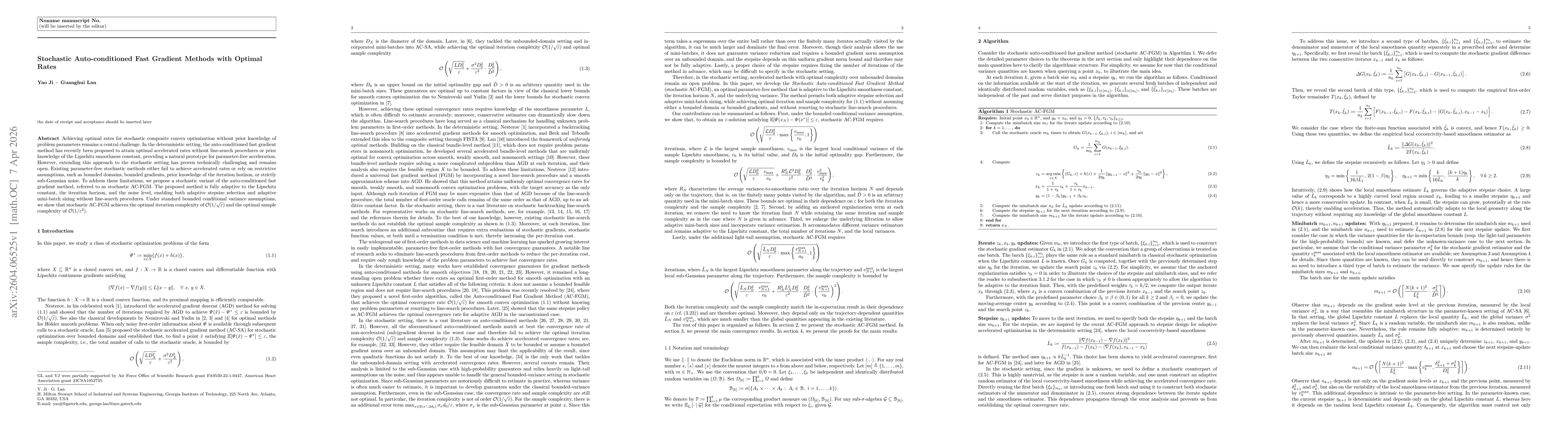 Thumbnail for Stochastic Auto-conditioned Fast Gradient Methods with Optimal Rates