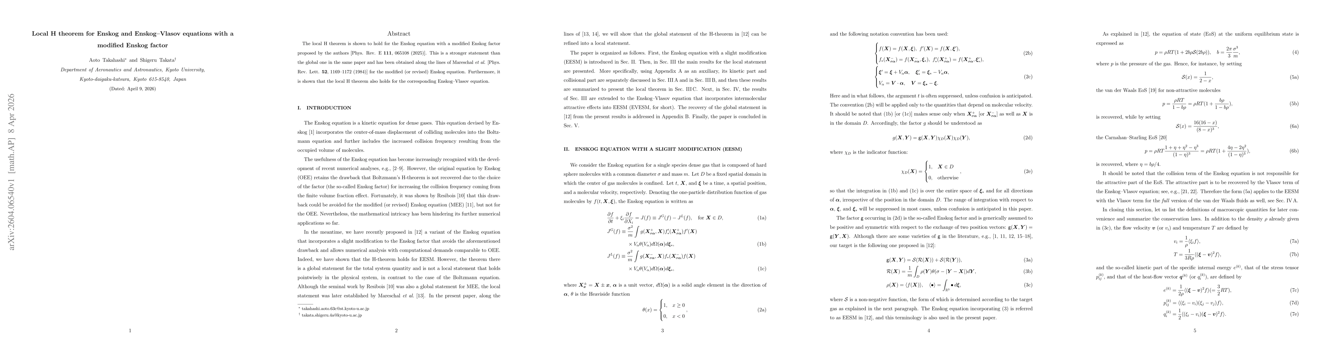 Thumbnail for Local H theorem for Enskog and Enskog-Vlasov equations with a modified Enskog factor