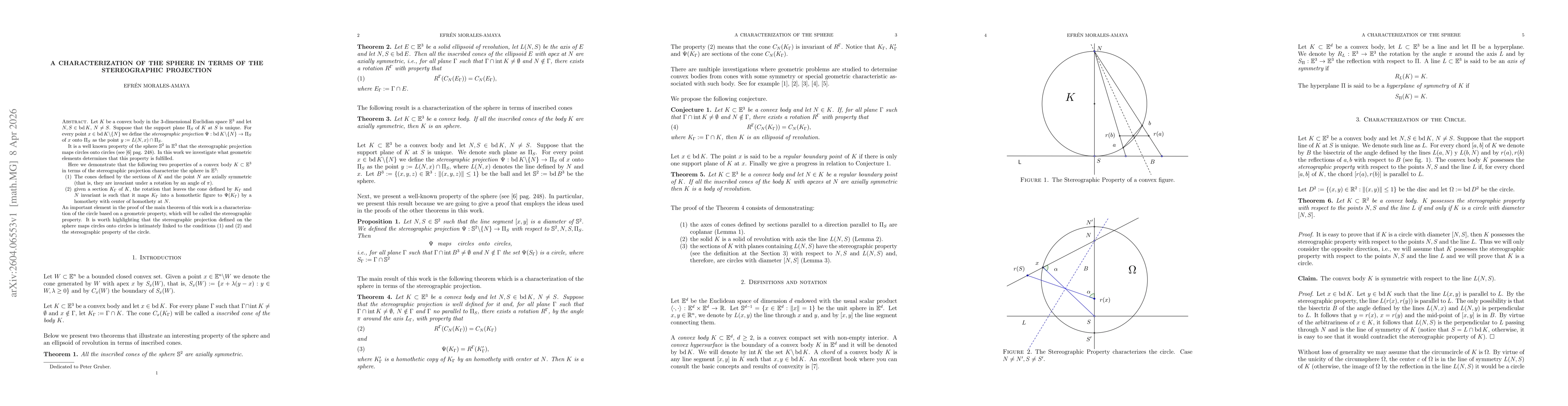 Thumbnail for A characterization of the sphere in terms of the stereographic projection