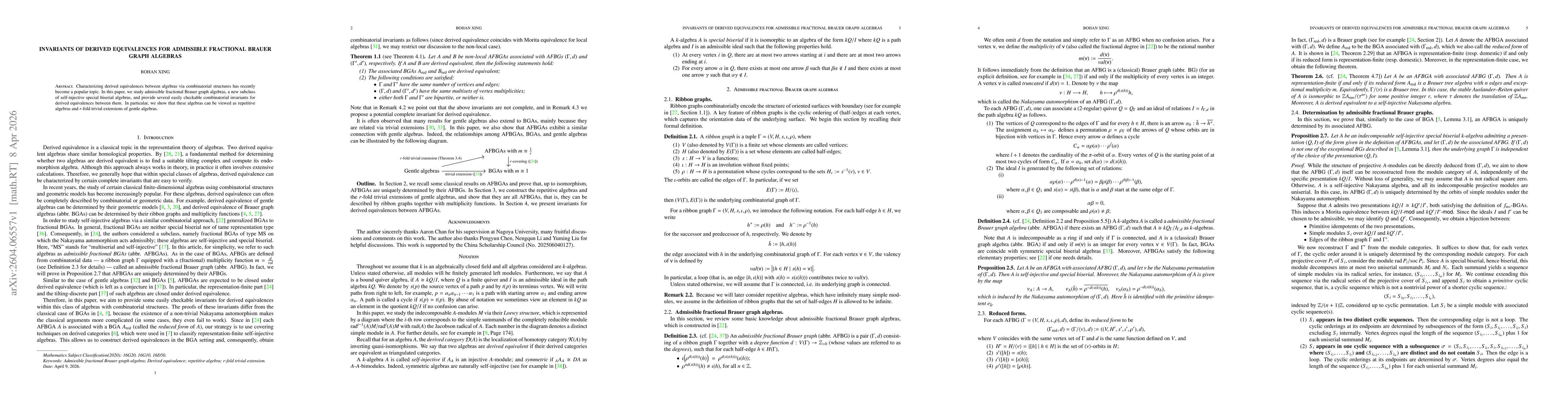 Thumbnail for Invariants of derived equivalences for admissible fractional Brauer graph algebras