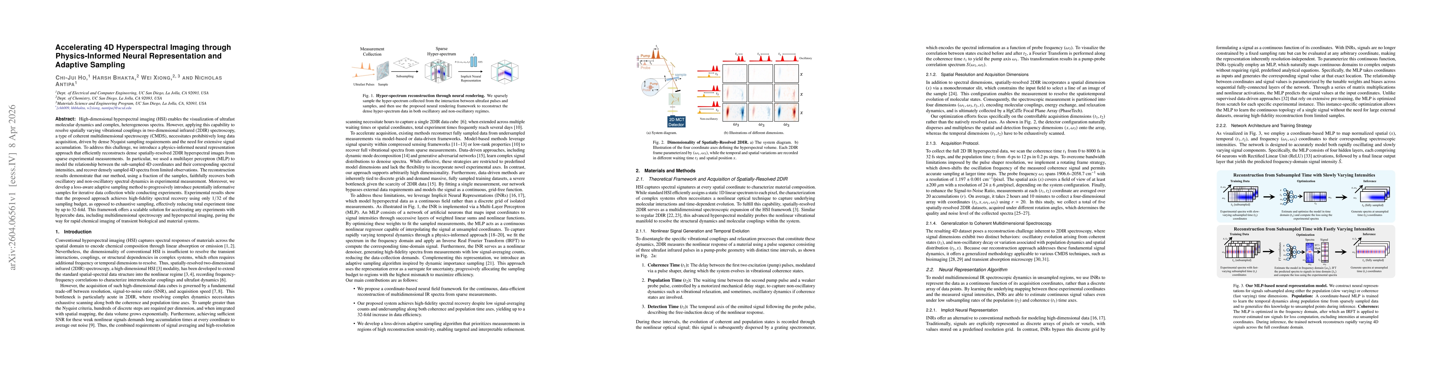 Thumbnail for Accelerating 4D Hyperspectral Imaging through Physics-Informed Neural Representation and Adaptive Sampling