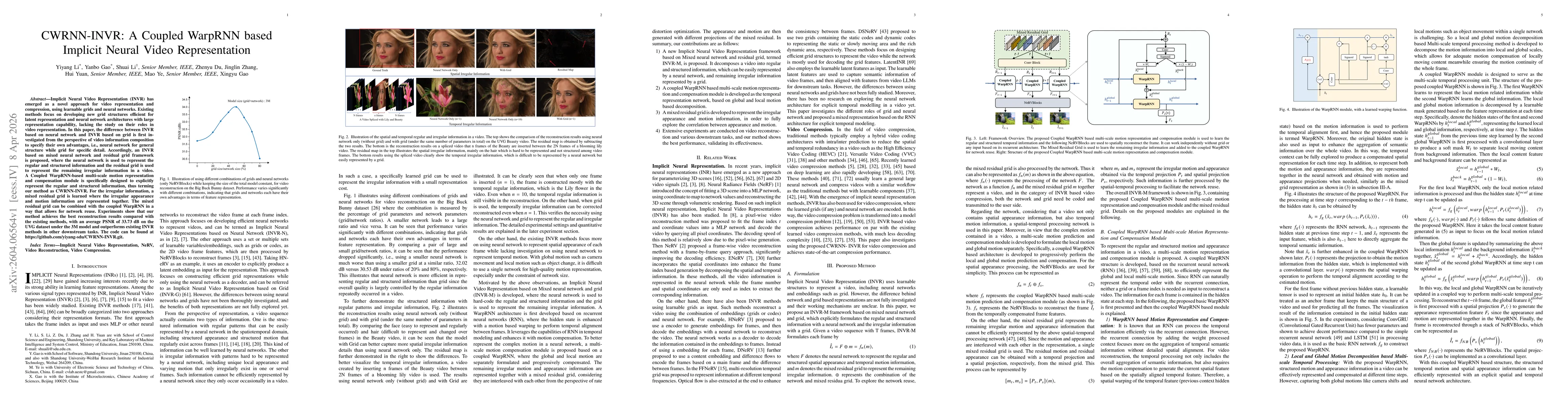 Thumbnail for CWRNN-INVR: A Coupled WarpRNN based Implicit Neural Video Representation