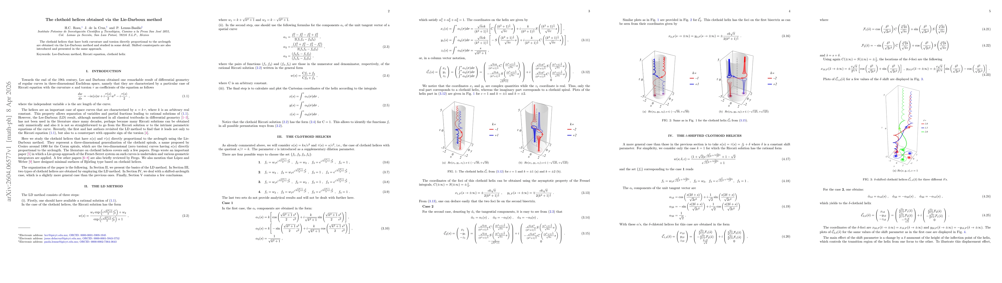Thumbnail for The clothoid helices obtained via the Lie-Darboux method