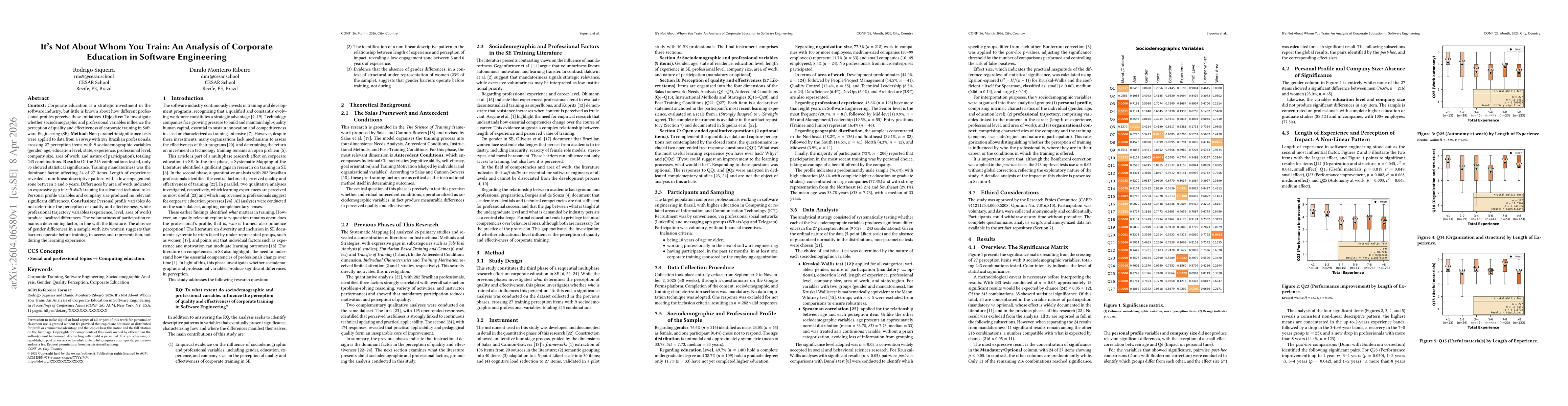 Thumbnail for It's Not About Whom You Train: An Analysis of Corporate Education in Software Engineering