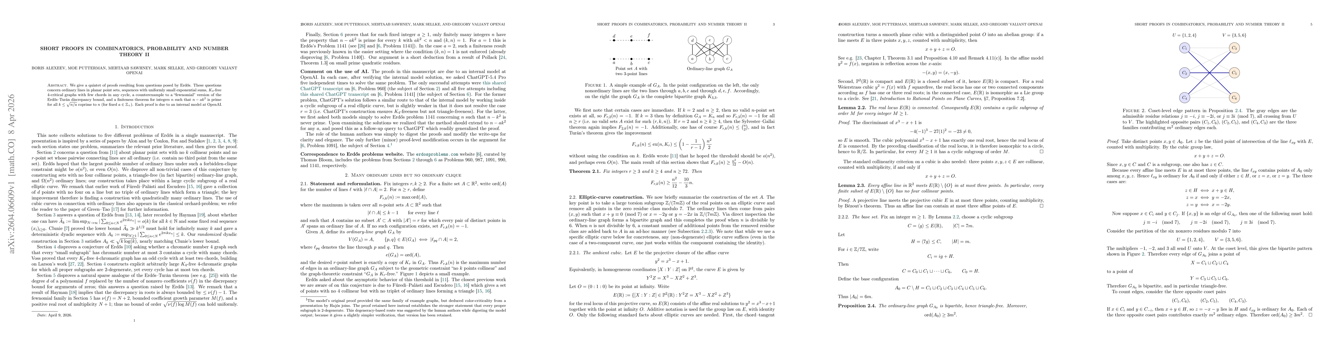 Thumbnail for Short proofs in combinatorics, probability and number theory II