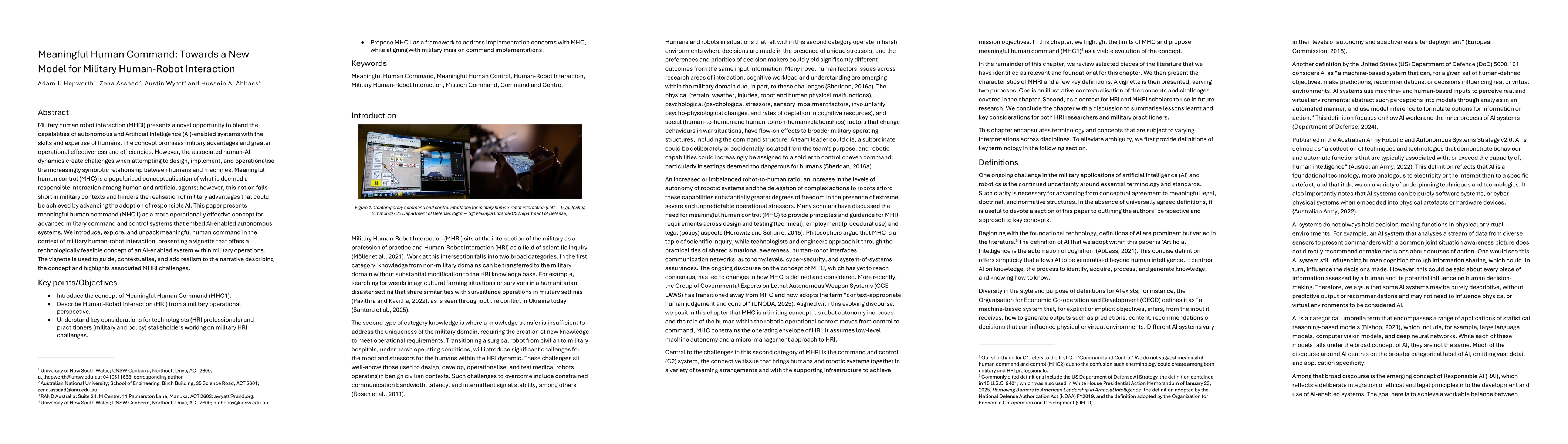 Thumbnail for Meaningful Human Command: Towards a New Model for Military Human-Robot Interaction