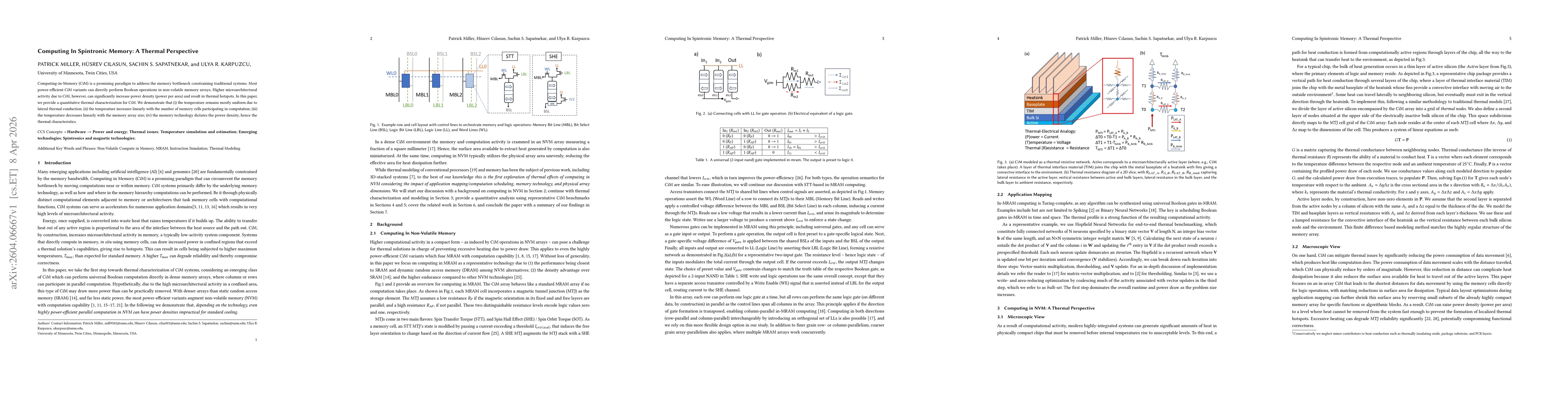 Thumbnail for Computing In Spintronic Memory: A Thermal Perspective