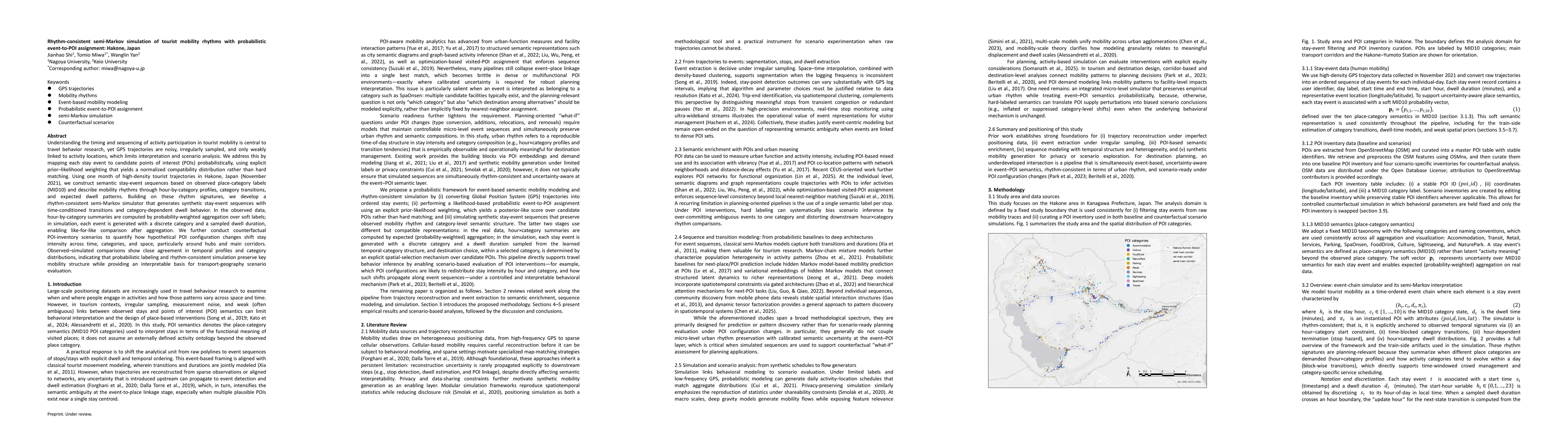 Thumbnail for Rhythm-consistent semi-Markov simulation of tourist mobility rhythms with probabilistic event-to-POI assignment: Hakone, Japan