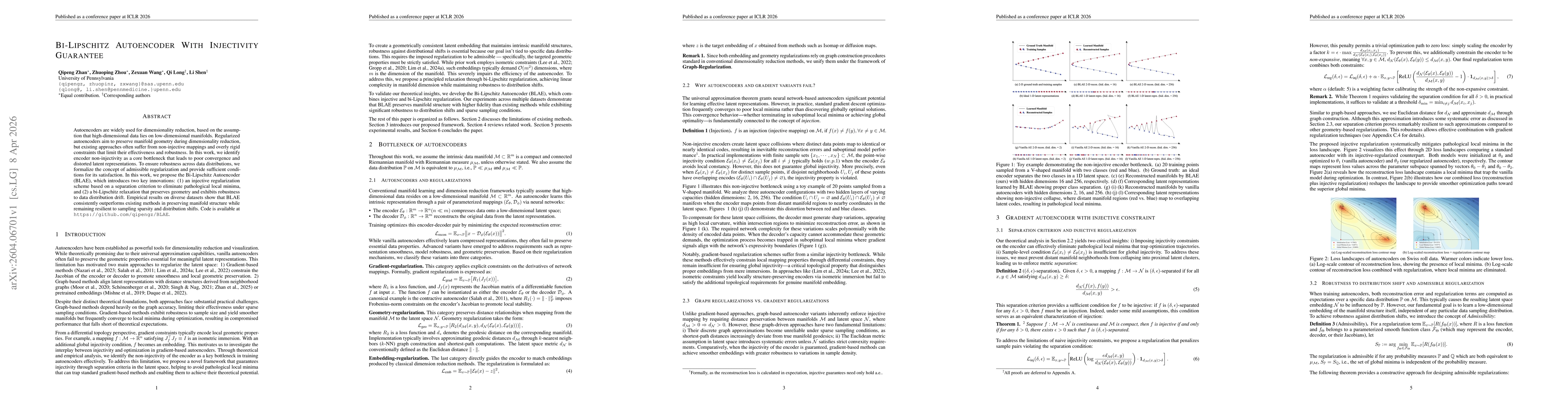 Thumbnail for Bi-Lipschitz Autoencoder With Injectivity Guarantee
