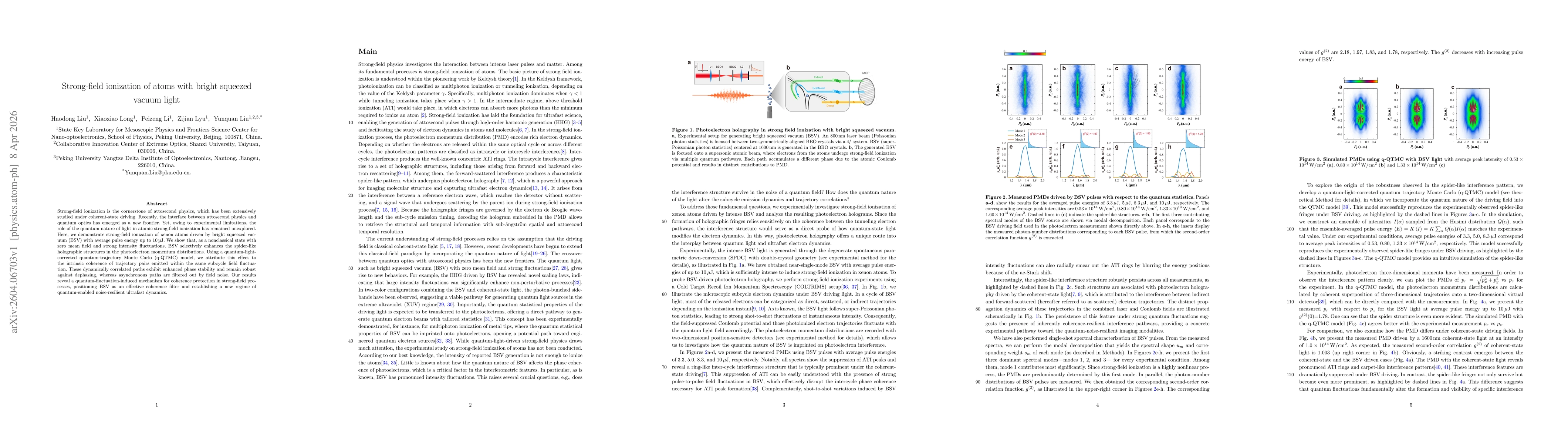 Thumbnail for Strong-field ionization of atoms with bright squeezed vacuum light