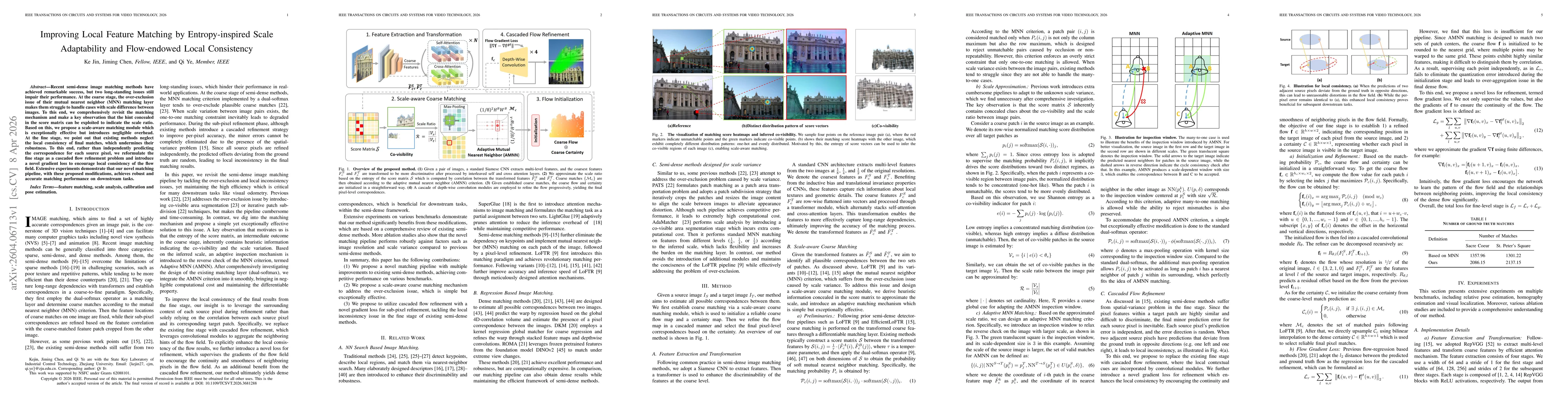 Thumbnail for Improving Local Feature Matching by Entropy-inspired Scale Adaptability and Flow-endowed Local Consistency