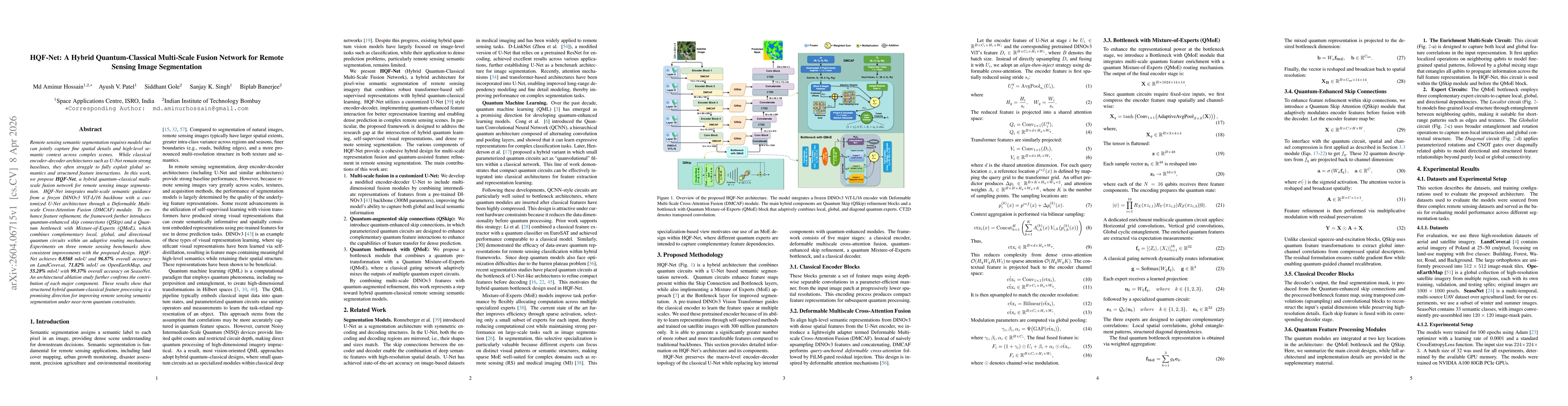 Thumbnail for HQF-Net: A Hybrid Quantum-Classical Multi-Scale Fusion Network for Remote Sensing Image Segmentation