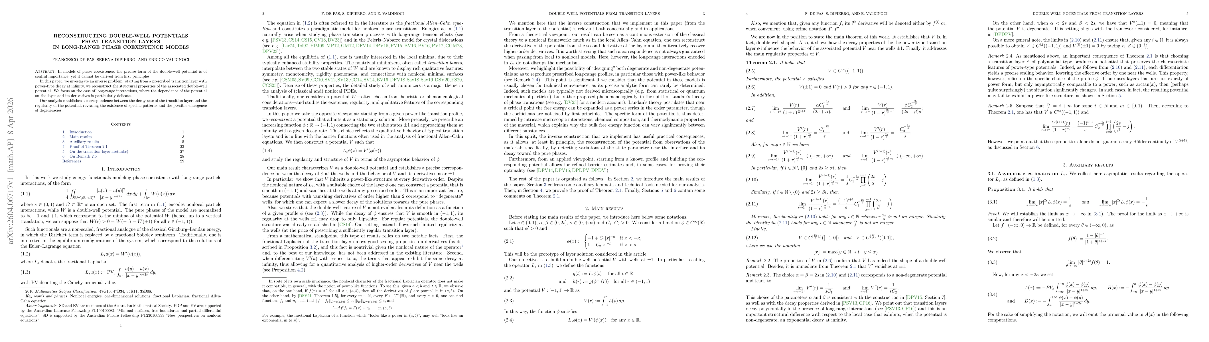 Thumbnail for Reconstructing double-well potentials from transition layers in long-range phase coexistence models