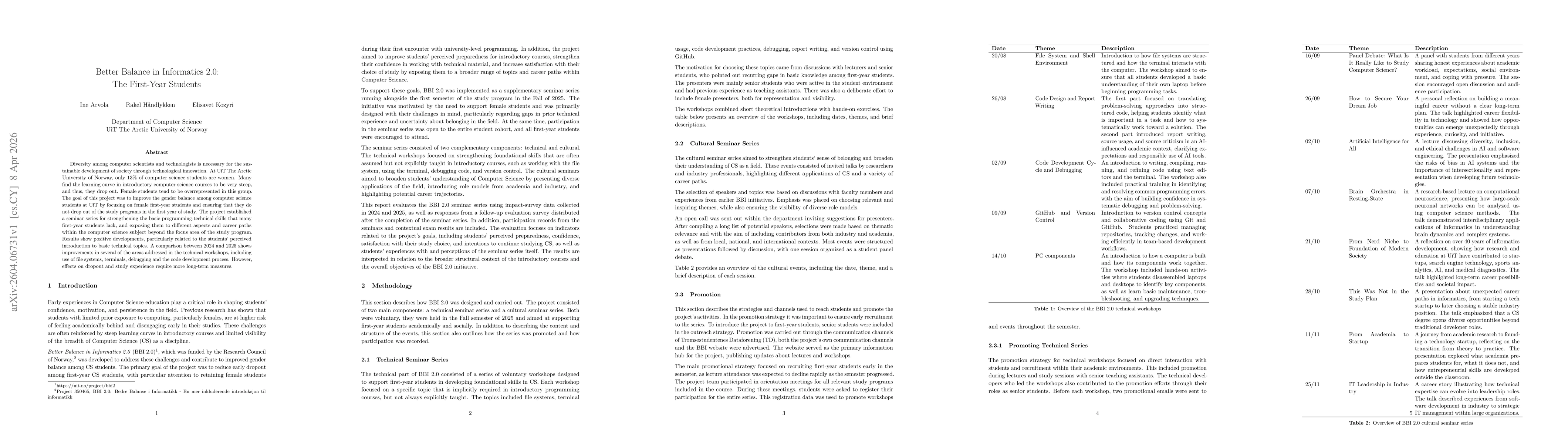Thumbnail for Better Balance in Informatics 2.0: The First-Year Students