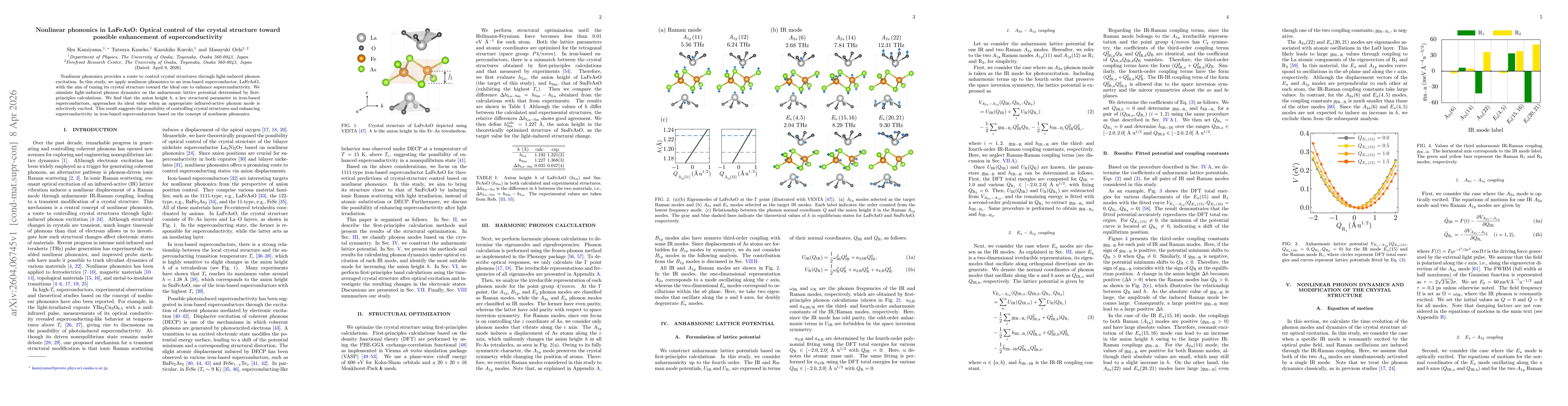 Thumbnail for Nonlinear phononics in LaFeAsO: Optical control of the crystal structure toward possible enhancement of superconductivity