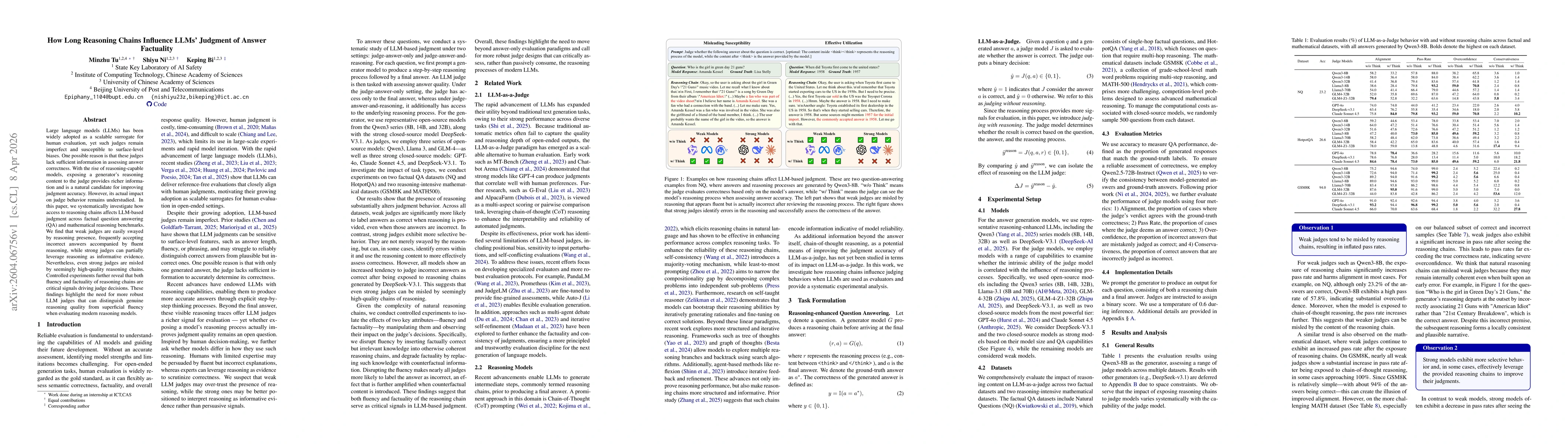 Thumbnail for How Long Reasoning Chains Influence LLMs' Judgment of Answer Factuality