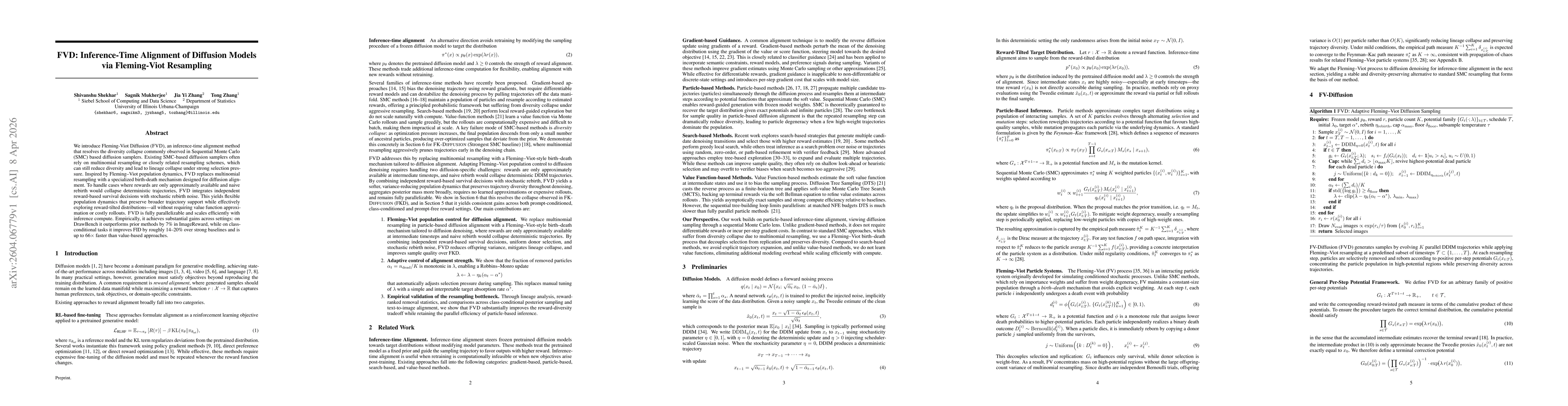 Thumbnail for FVD: Inference-Time Alignment of Diffusion Models via Fleming-Viot Resampling