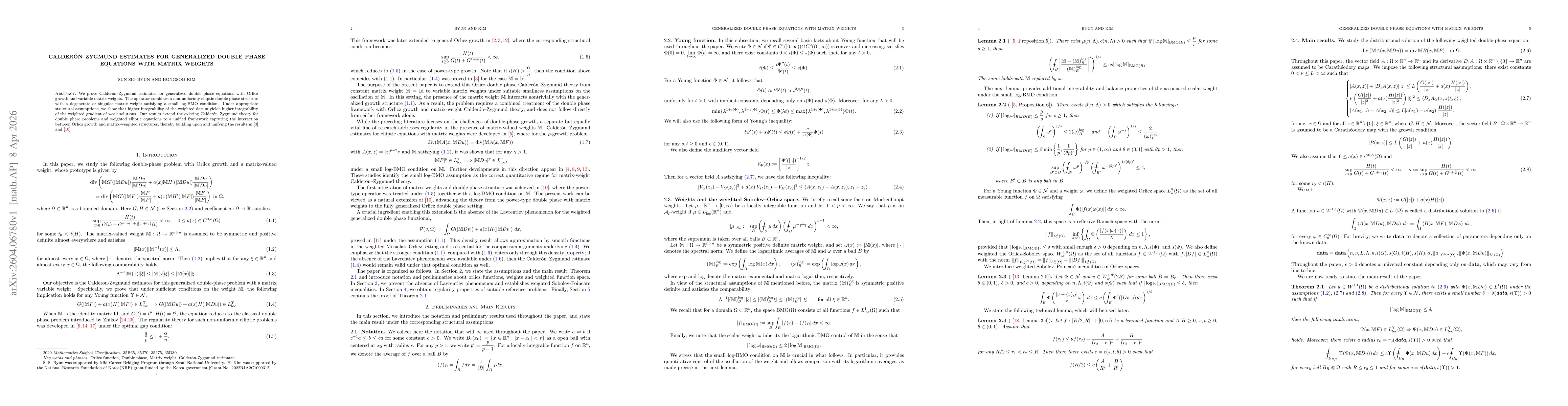 Thumbnail for Calderon-Zygmund estimates for generalized double phase equations with matrix weights