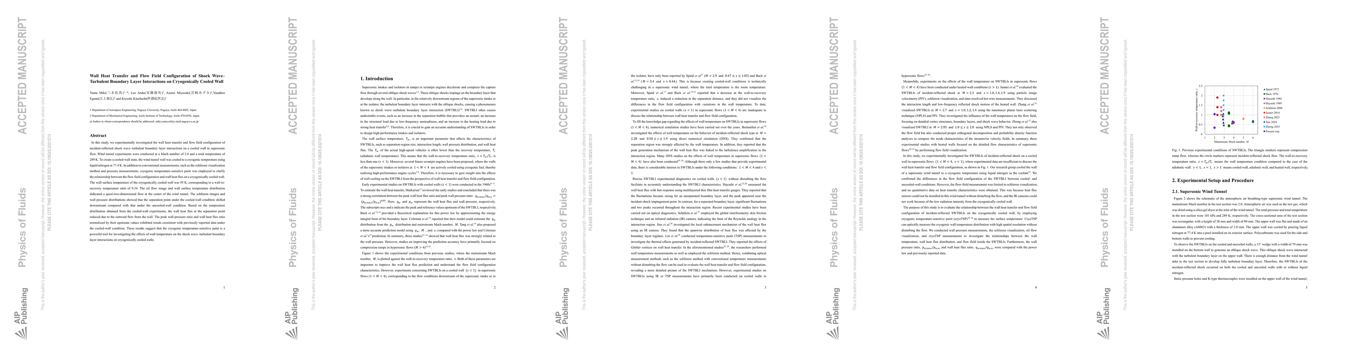 Thumbnail for Wall heat transfer and flow field configuration of shock wave-turbulent boundary layer interactions on cryogenically cooled wall
