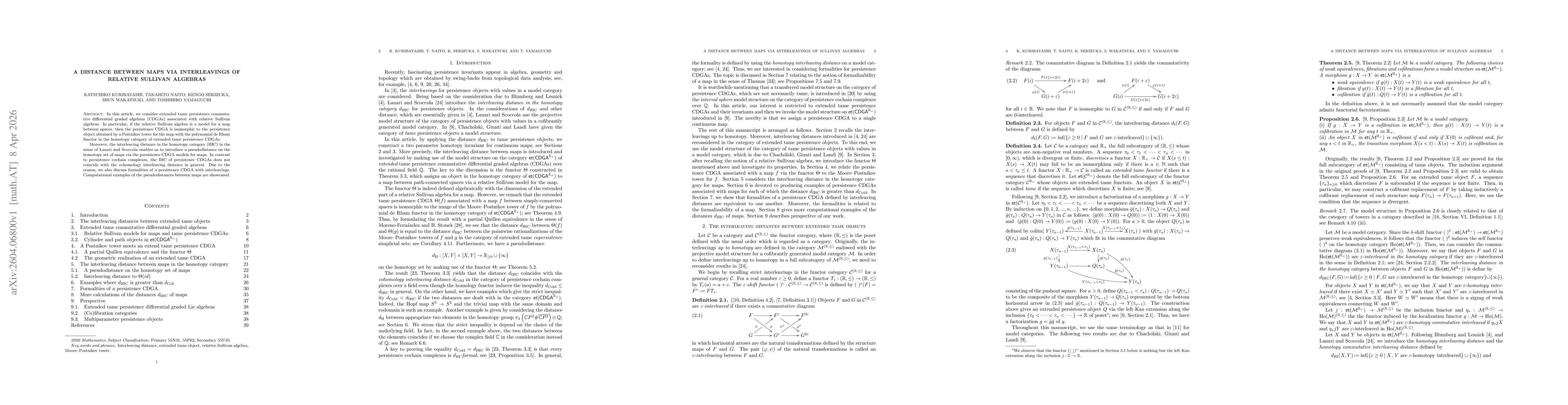Thumbnail for A distance between maps via interleavings of relative Sullivan algebras