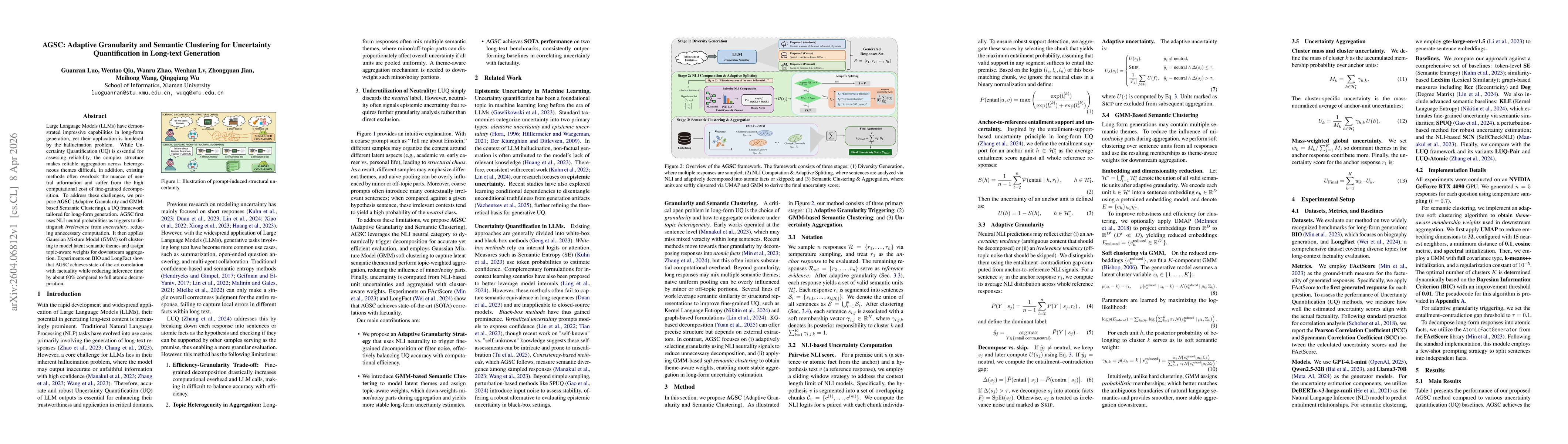 Thumbnail for AGSC: Adaptive Granularity and Semantic Clustering for Uncertainty Quantification in Long-text Generation