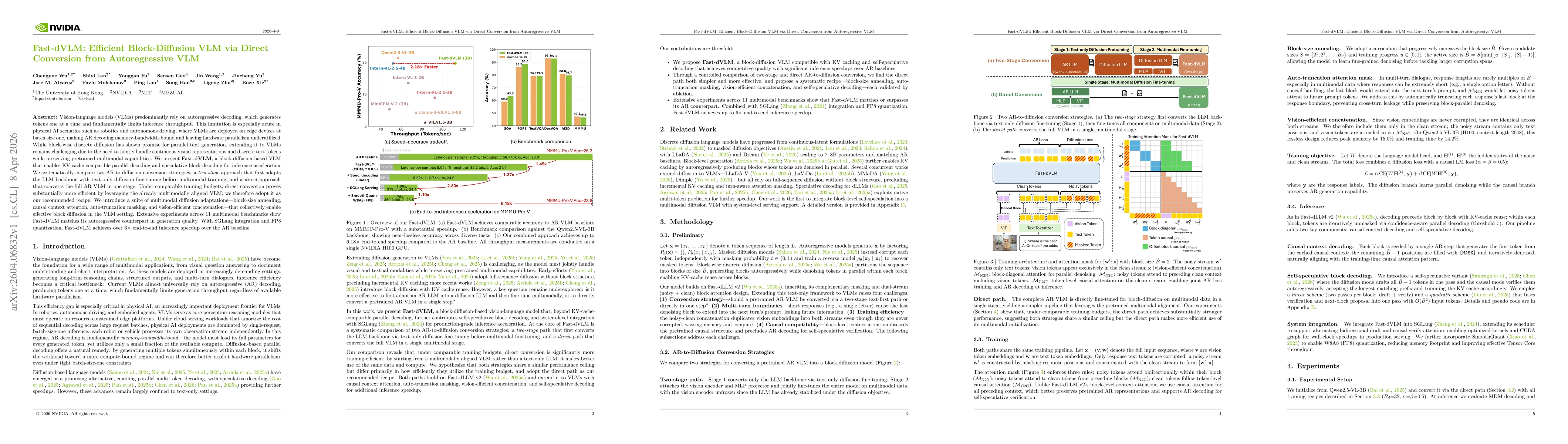 Thumbnail for Fast-dVLM: Efficient Block-Diffusion VLM via Direct Conversion from Autoregressive VLM