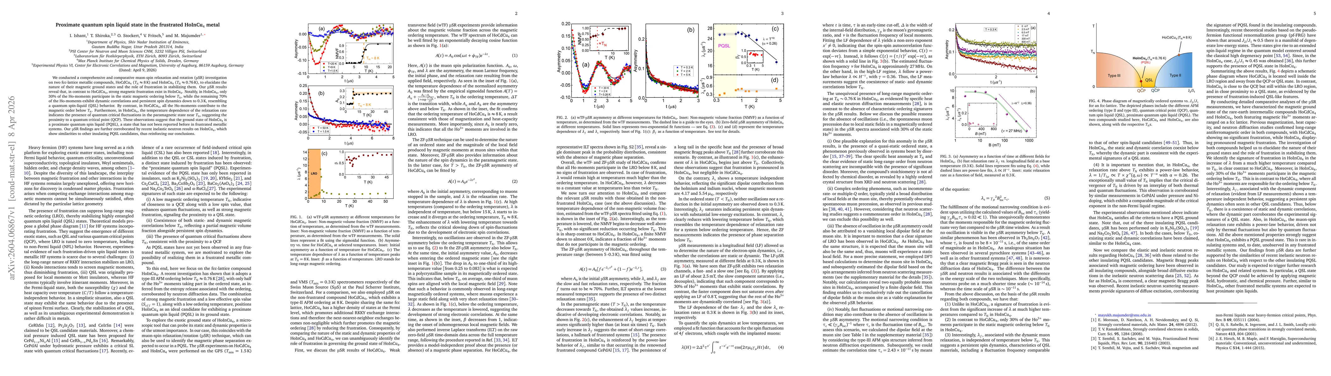 Thumbnail for Proximate quantum spin liquid state in the frustrated HoInCu$_4$ metal
