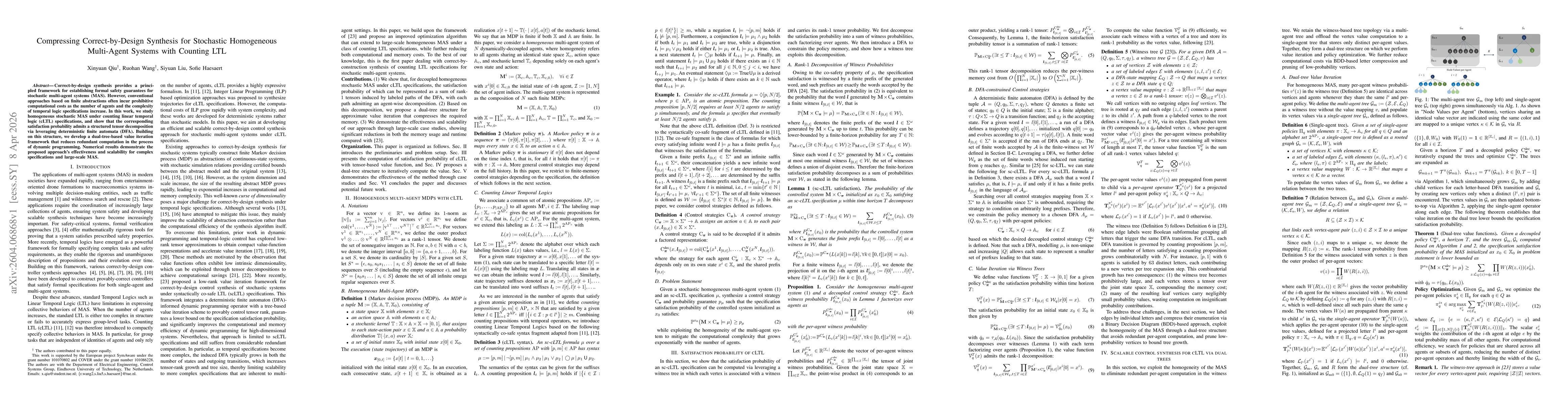 Thumbnail for Compressing Correct-by-Design Synthesis for Stochastic Homogeneous Multi-Agent Systems with Counting LTL