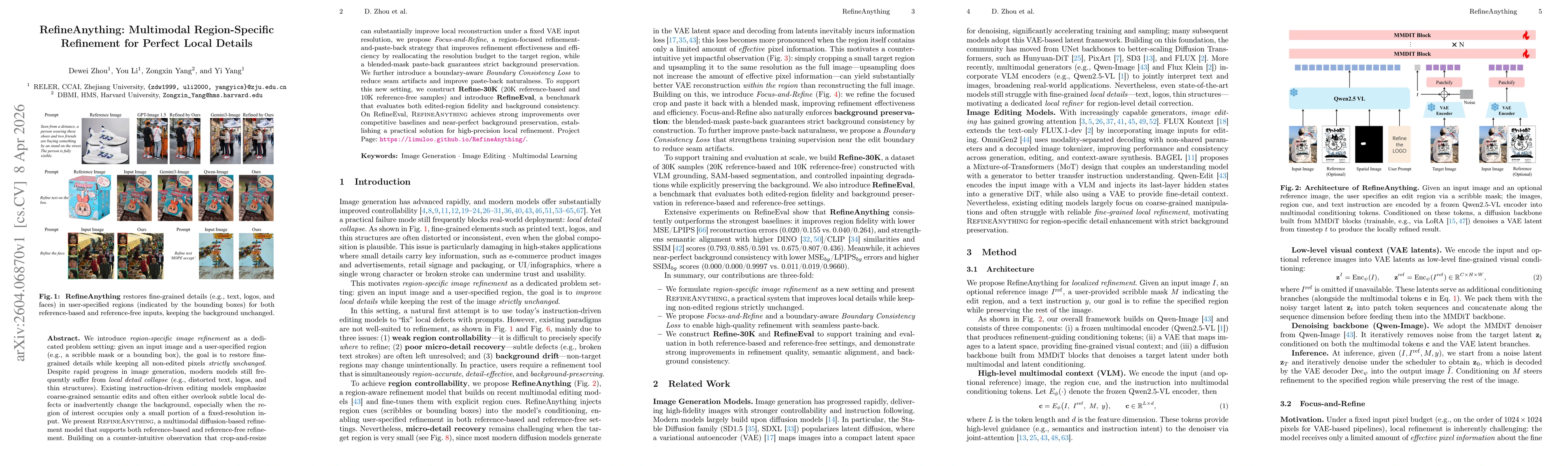 Thumbnail for RefineAnything: Multimodal Region-Specific Refinement for Perfect Local Details