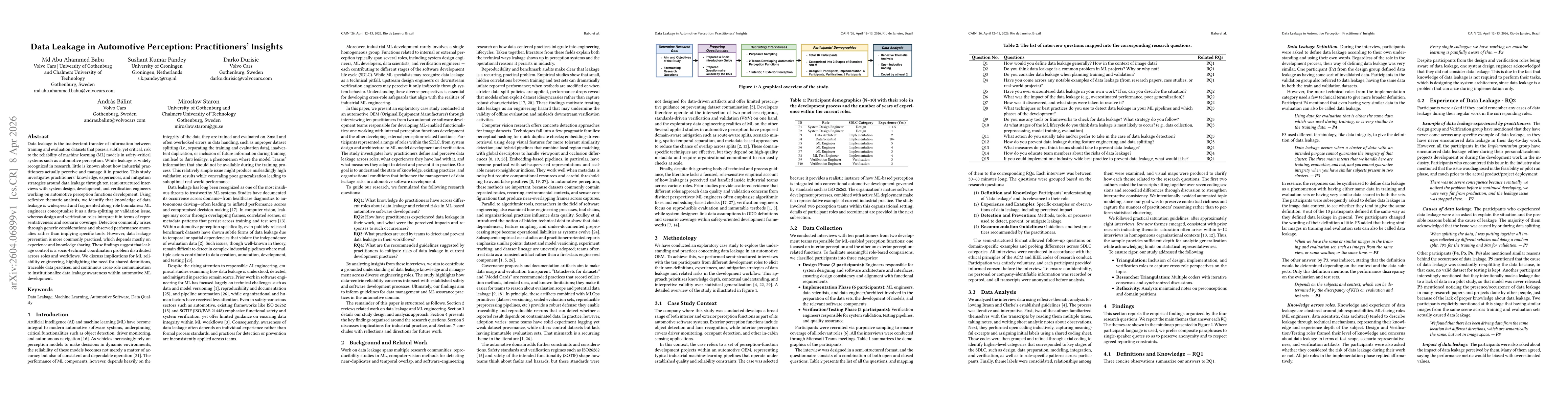 Thumbnail for Data Leakage in Automotive Perception: Practitioners' Insights