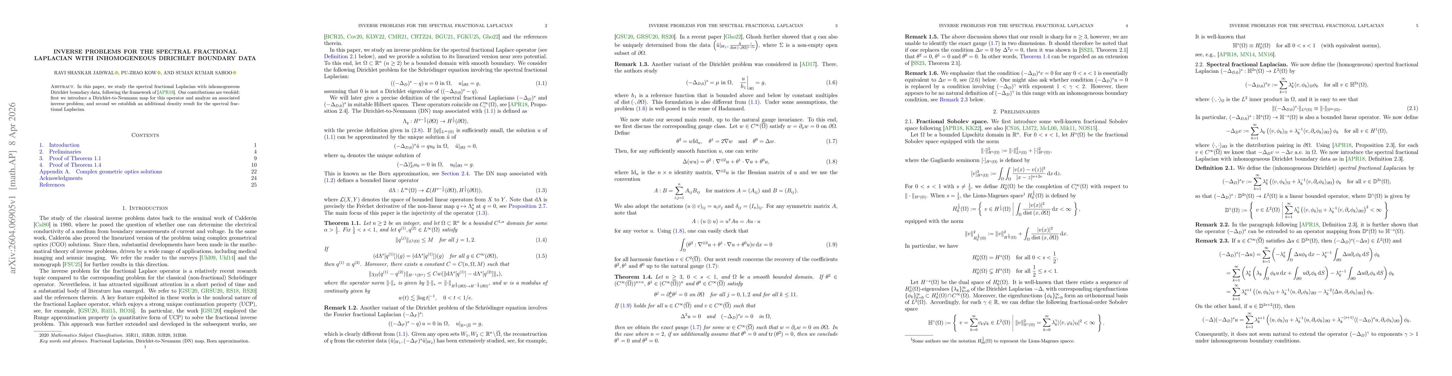 Thumbnail for Inverse problems for the spectral fractional Laplacian with inhomogeneous Dirichlet boundary data
