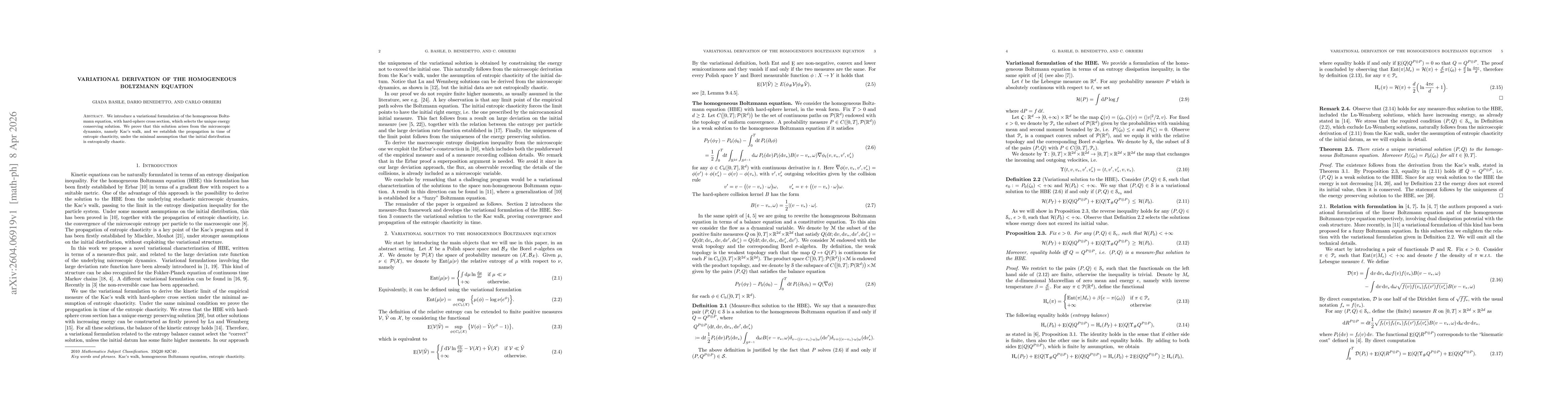 Thumbnail for Variational derivation of the homogeneous Boltzmann equation