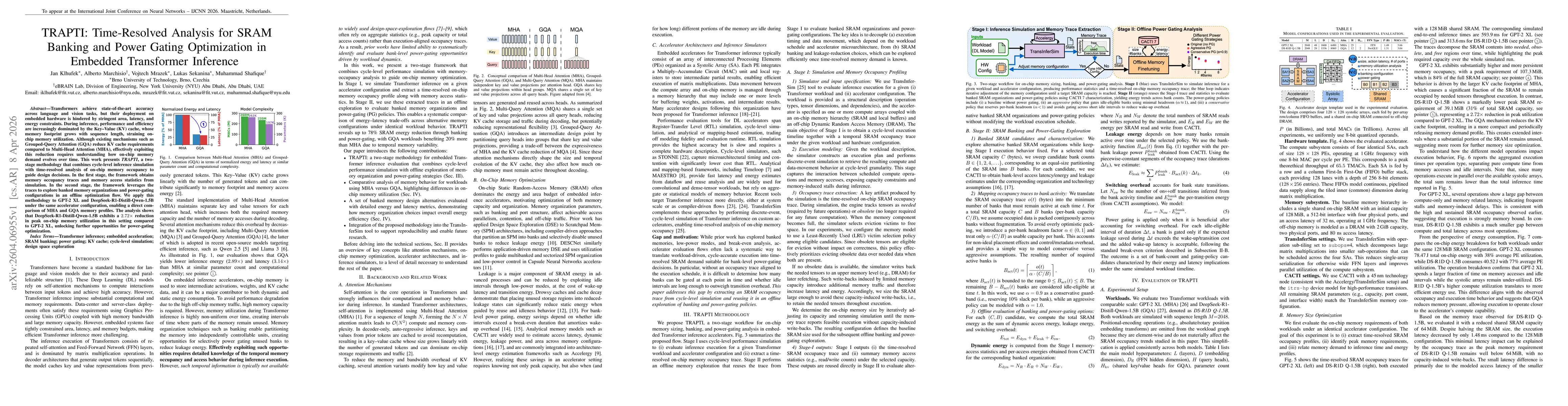 Thumbnail for TRAPTI: Time-Resolved Analysis for SRAM Banking and Power Gating Optimization in Embedded Transformer Inference