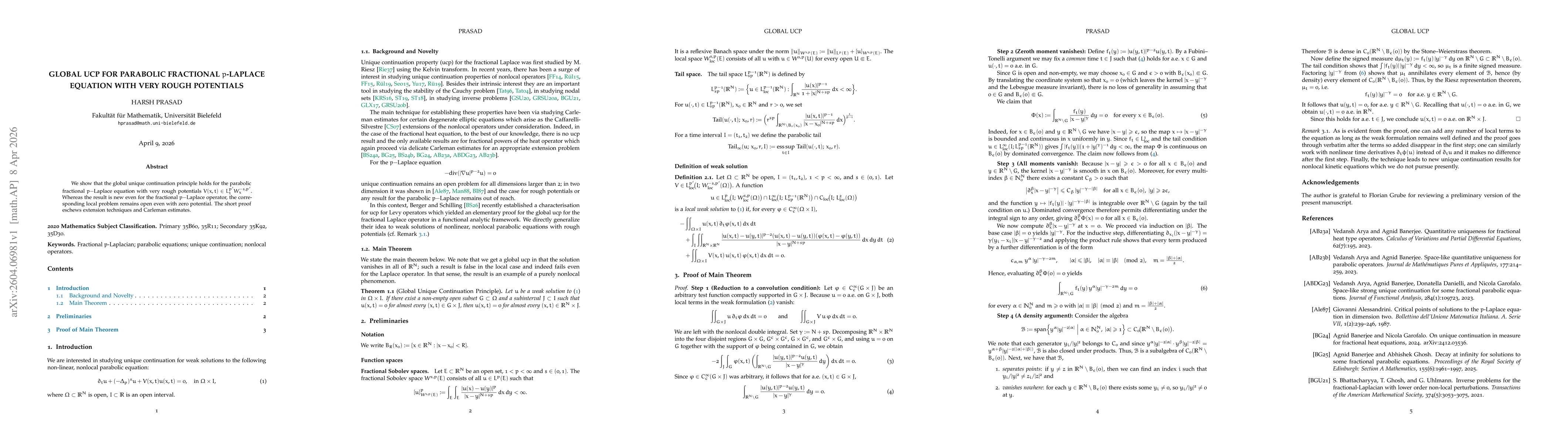 Thumbnail for Global UCP For Parabolic Fractional $p$-Laplace Equation With Very Rough Potentials