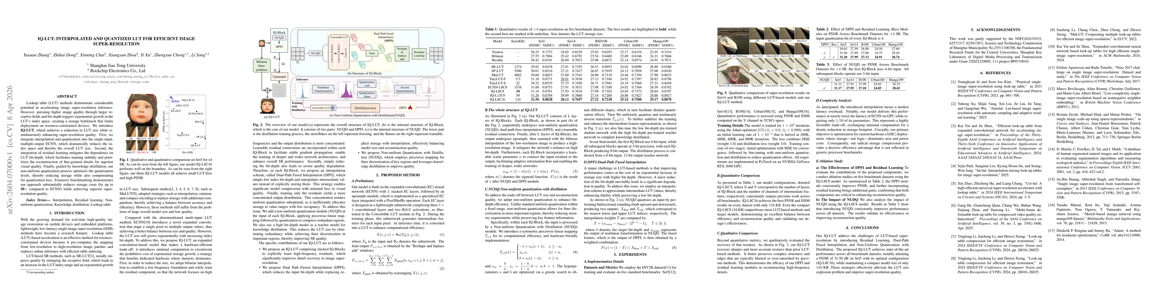 Thumbnail for IQ-LUT: interpolated and quantized LUT for efficient image super-resolution