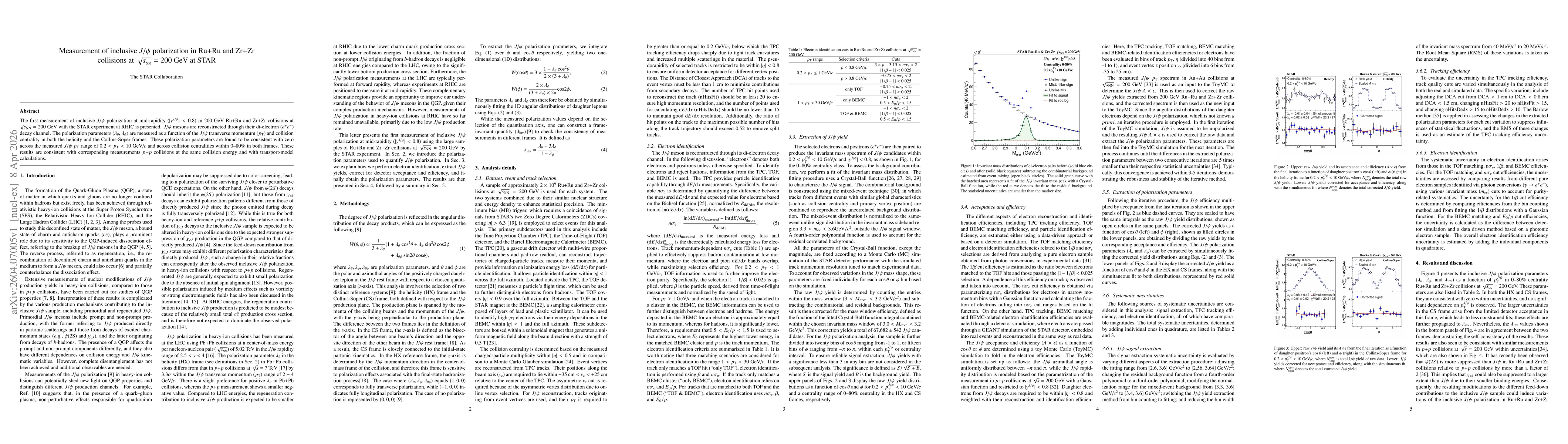 Thumbnail for Measurement of inclusive $J/ψ$ polarization in Ru+Ru and Zr+Zr collisions at $\sqrt{s_{\rm NN}}=200$ GeV at STAR