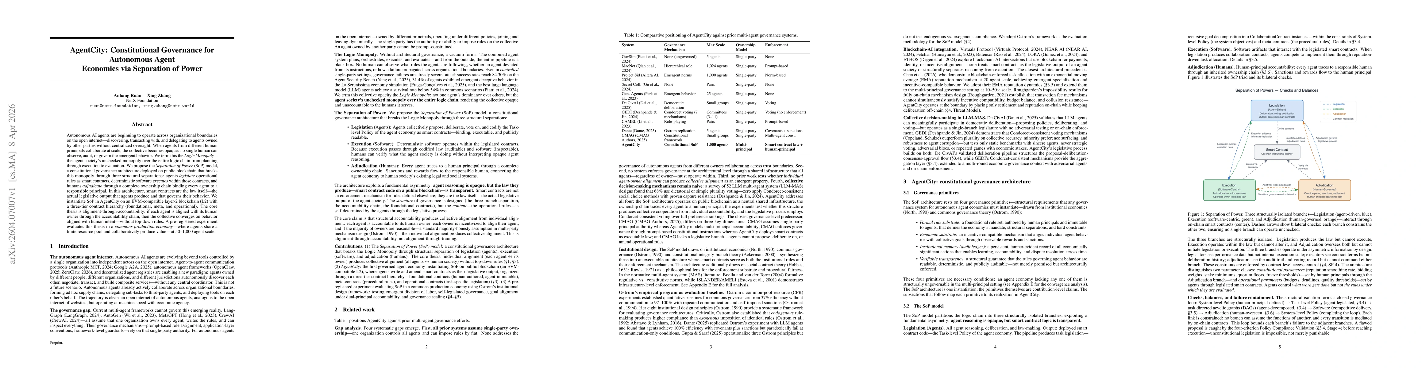 Thumbnail for AgentCity: Constitutional Governance for Autonomous Agent Economies via Separation of Power