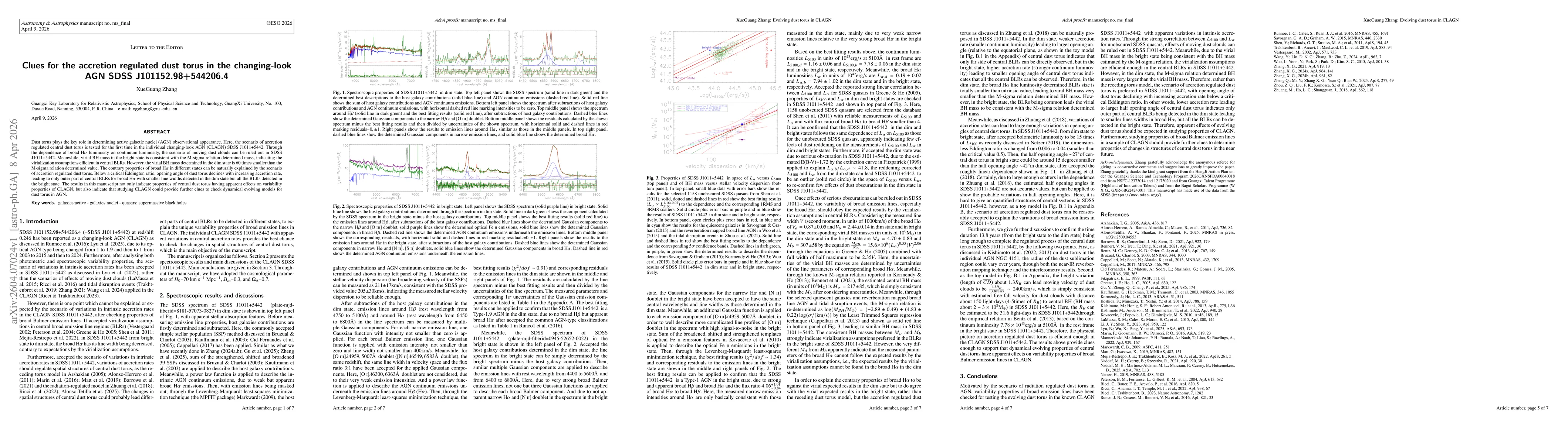 Thumbnail for Clues for the accretion regulated dust torus in the changing-look AGN SDSS J101152.98+544206.4