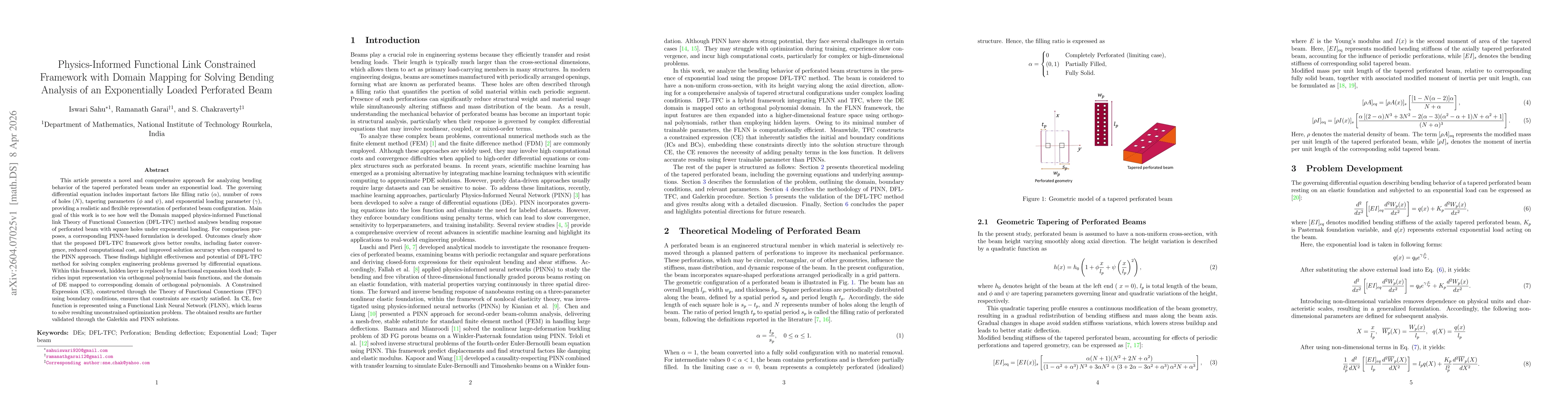 Thumbnail for Physics-Informed Functional Link Constrained Framework with Domain Mapping for Solving Bending Analysis of an Exponentially Loaded Perforated Beam