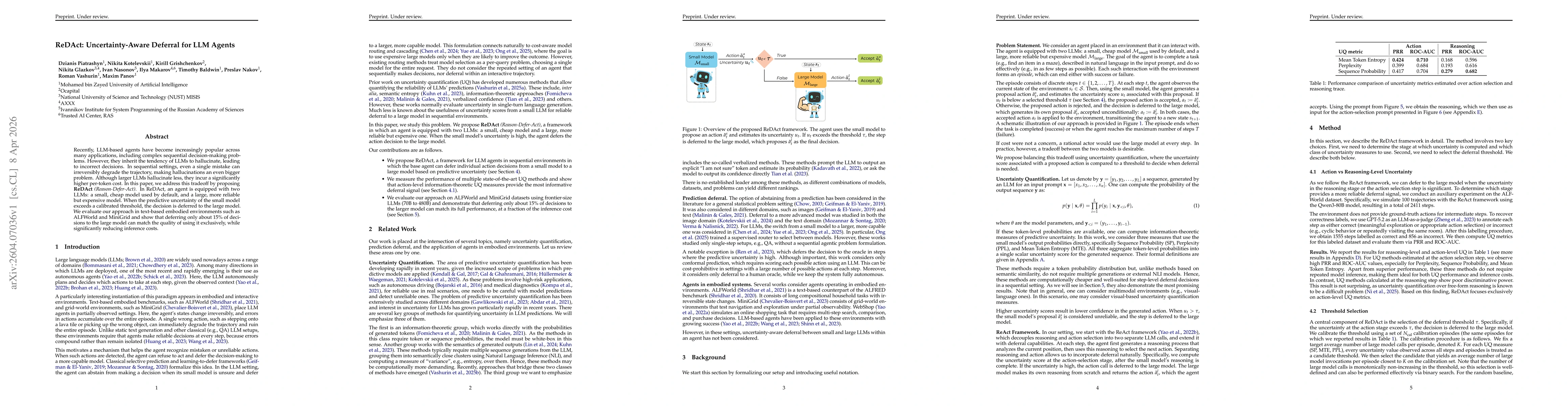 Thumbnail for ReDAct: Uncertainty-Aware Deferral for LLM Agents