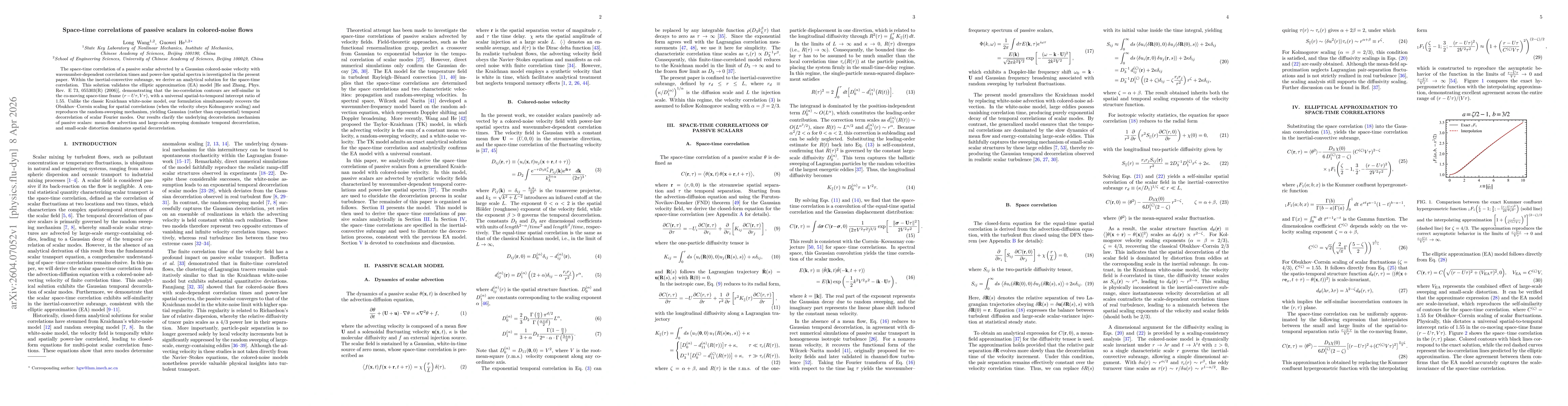 Thumbnail for Space-time correlations of passive scalars in colored-noise flows