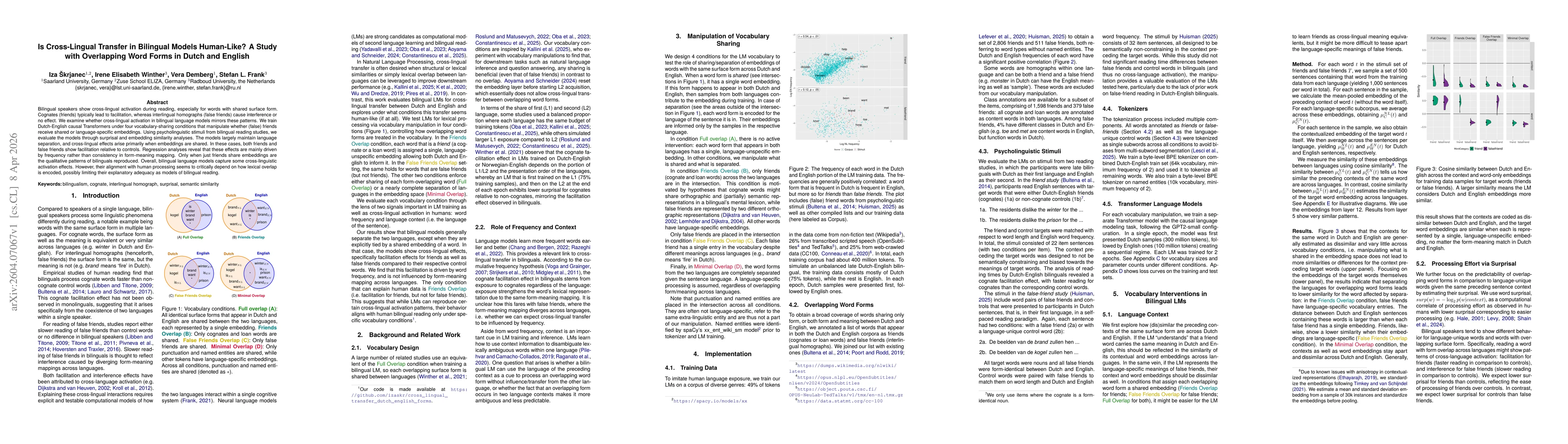 Thumbnail for Is Cross-Lingual Transfer in Bilingual Models Human-Like? A Study with Overlapping Word Forms in Dutch and English
