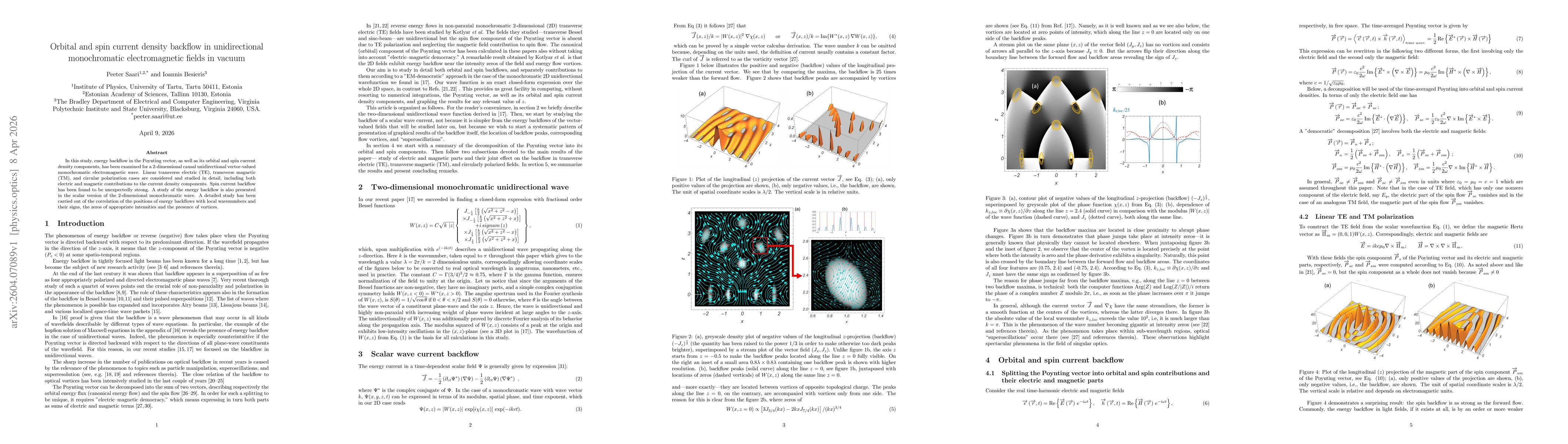 Thumbnail for Orbital and spin current density backflow in unidirectional monochromatic electromagnetic fields in vacuum