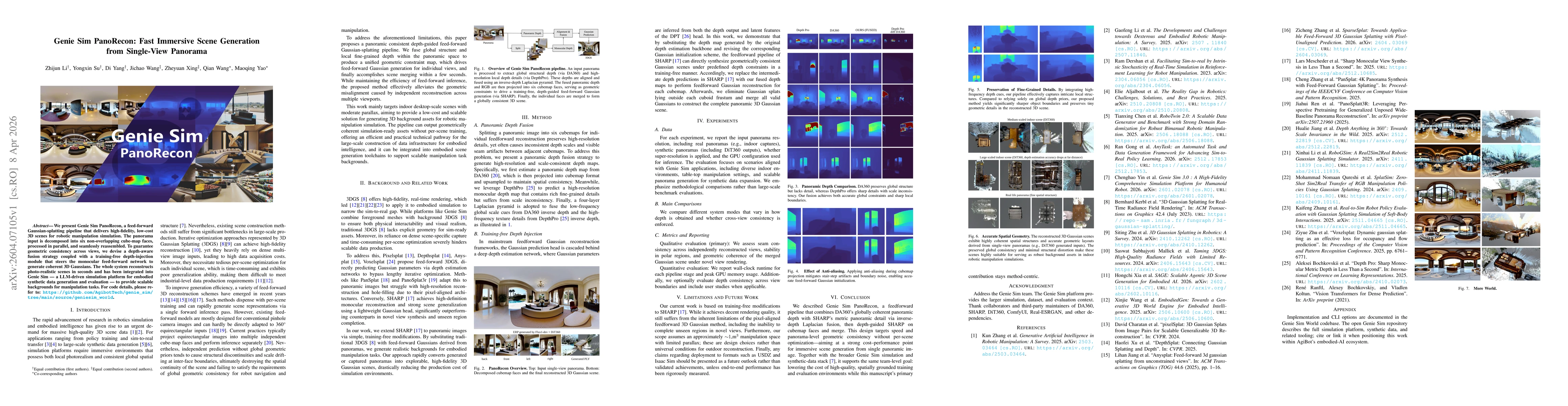 Thumbnail for Genie Sim PanoRecon: Fast Immersive Scene Generation from Single-View Panorama